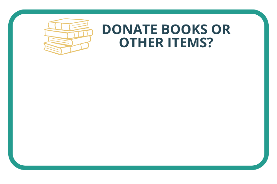 how do I donate books or other items?