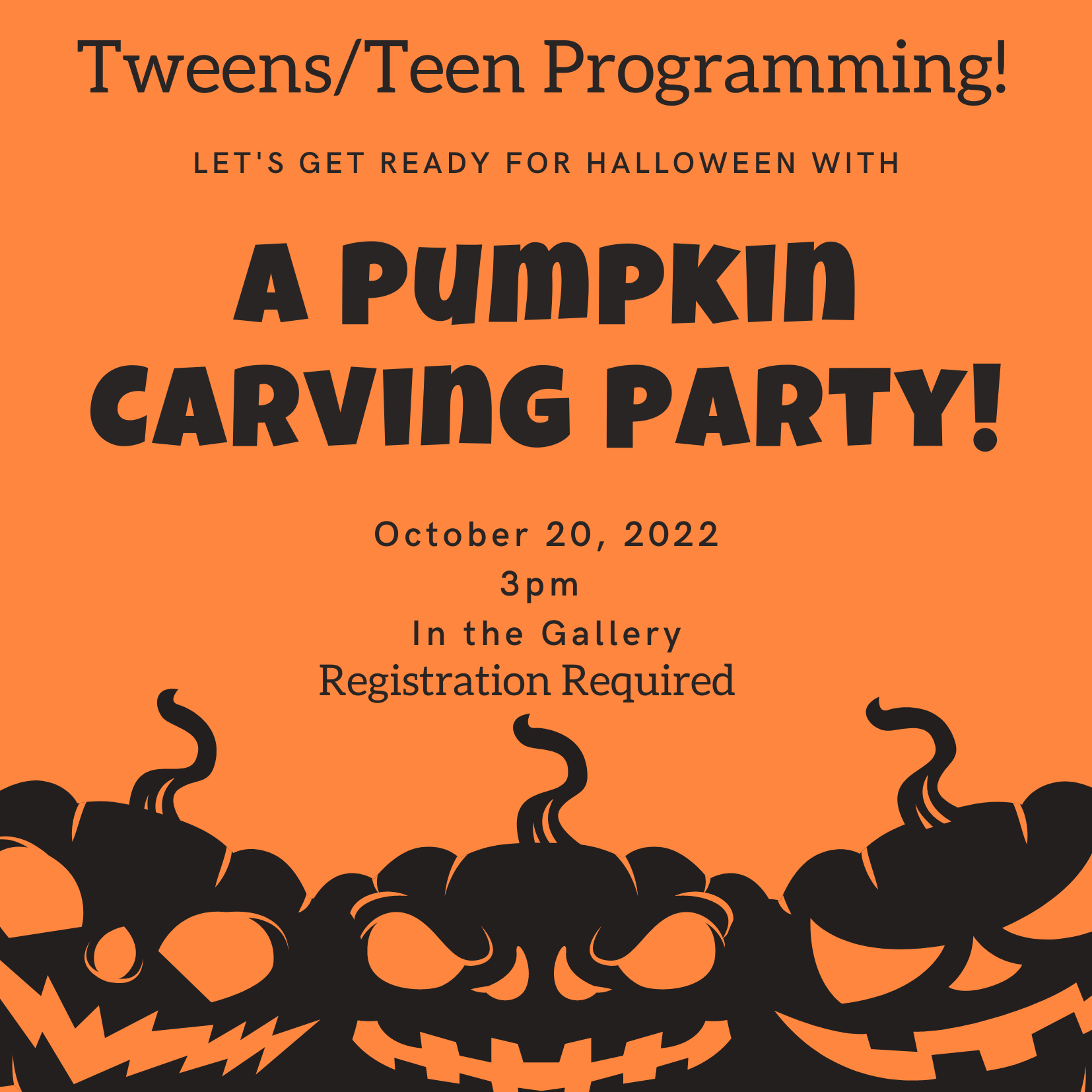 Tween/Teen Programming: Pumpkin Carving! 